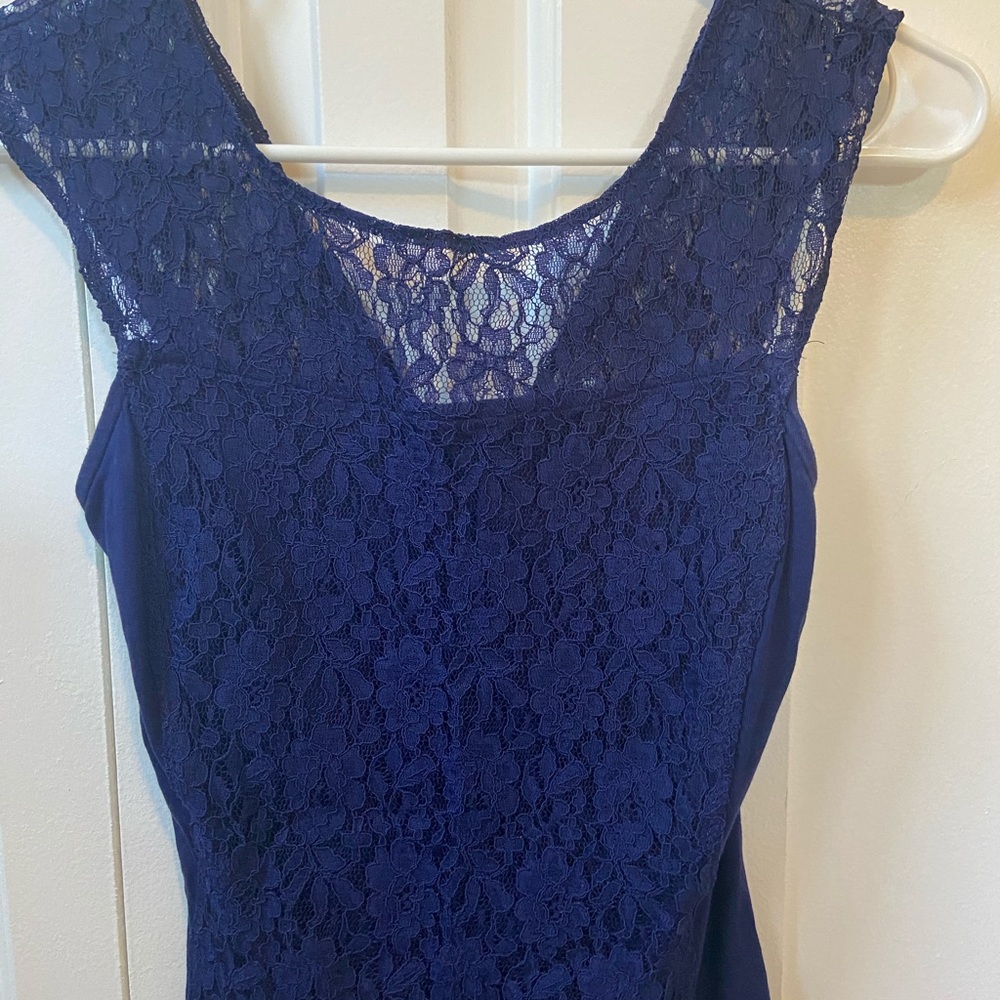 Blue sleeveless Express shirt